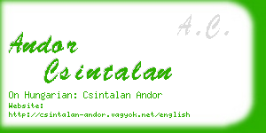 andor csintalan business card